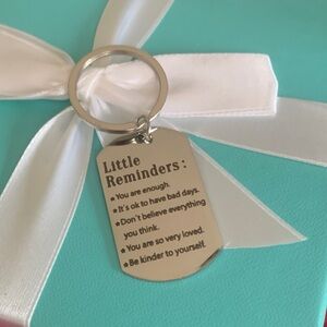 Silver Inspirational Keychain you are enough 518